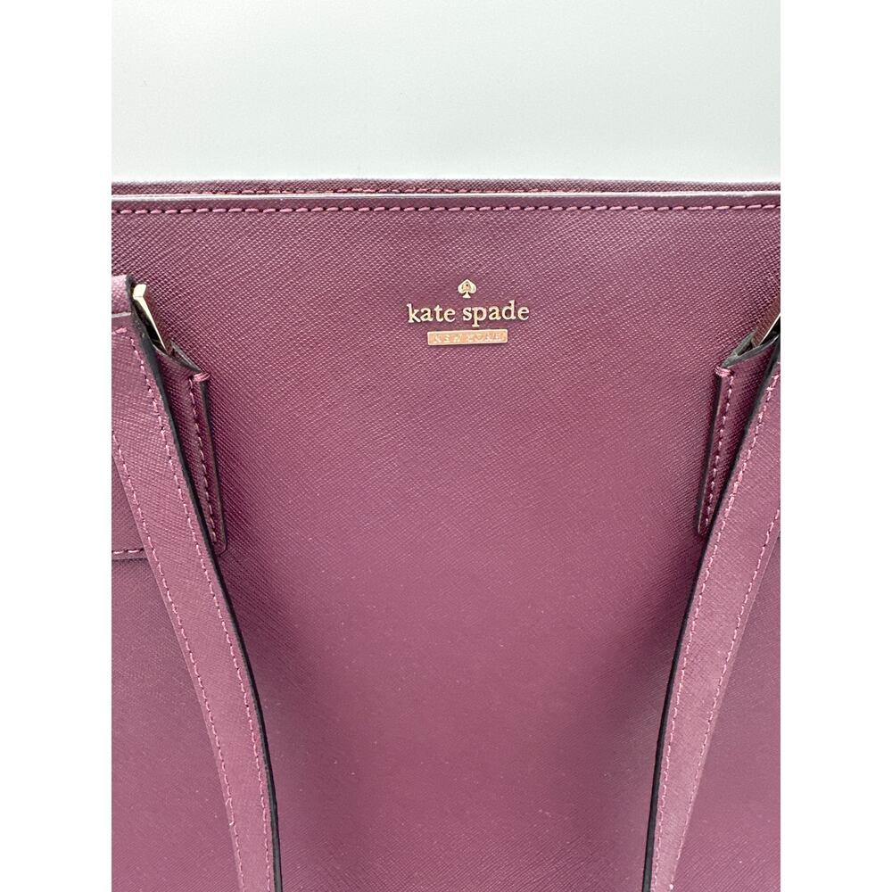 Kate Spade Saffiano Leather Tote & Laptop Sleeve, with gold logo & accents